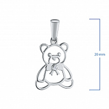 Sterling Silver Pendant with 1 Round-Cut Diamond 0.006 CT.TW