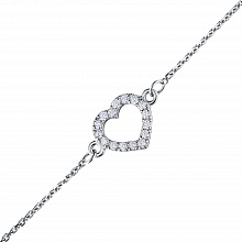 14K White Gold Bracelet with 16 Round-Cut Lab-Created Diamonds 0.162 CT.TW