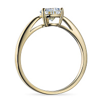 14K Yellow Gold Ring with 1 Pear-Cut Lab-Created Diamond 1.025 CT.TW - изображение 4
