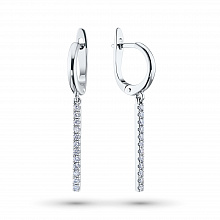 14K White Gold Earrings with 24 Round-Cut Lab-Created Diamonds 0.354 CT.TW