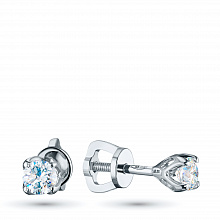 Sterling Silver Earring Studs with 2 Round-Cut Lab-Created Diamonds 0.552 CT.TW