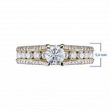 14K Yellow Gold Ring with 72 Round-Cut Lab-Created Diamonds 1.334 CT.TW