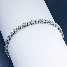 14K White Gold Bracelet with 135 Round-Cut Lab-Created Diamonds 2.841 CT.TW