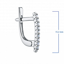 Sterling Silver Earrings with 18 Round-Cut Lab-Created Diamonds 0.181 CT.TW