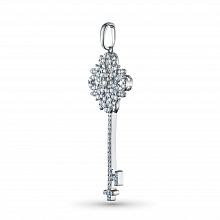 Sterling Silver Pendant with 93 Round-Cut Lab-Created Diamonds 0.658 CT.TW