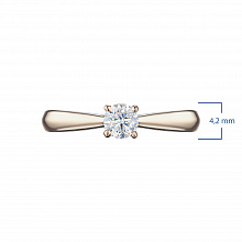 14K Rose Gold Ring with 1 Round-Cut Lab-Created Diamond 0.505 CT.TW