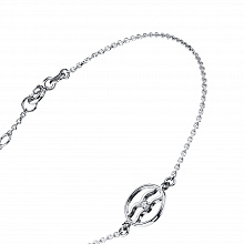 Sterling Silver Bracelet with 1 Round-Cut Diamond 0.015 CT.TW