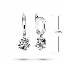 Sterling Silver Earrings with 2 Round-Cut Diamonds 0.028 CT.TW