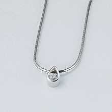 Sterling Silver Pendant with 1 Round-Cut Lab-Created Diamond 0.444 CT.TW