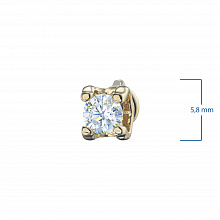 14K Yellow Gold Earring Studs with 2 Round-Cut Lab-Created Diamonds 0.916 CT.TW