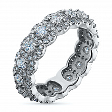 14K White Gold Ring with 160 Round-Cut Lab-Created Diamonds 1.819 CT.TW