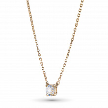 14K Yellow Gold Necklace with 1 Round-Cut Lab-Created Diamond 0.57 CT.TW