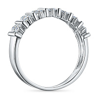 14K White Gold Ring with 14 Round-Cut Lab-Created Diamonds 0.924 CT.TW - изображение 4