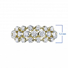 14K Yellow Gold Ring with 19 Round-Cut Lab-Created Diamonds 1.206 CT.TW