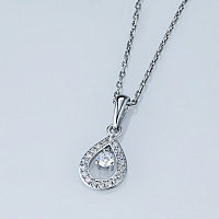Sterling Silver Pendant with 20 Round-Cut Lab-Created Diamonds 0.211 CT.TW - изображение 9