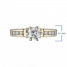 14K Yellow Gold Ring with 7 Round-Cut Lab-Created Diamonds 0.826 CT.TW