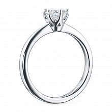 14K White Gold Ring with 1 Round-Cut Lab-Created Diamond 0.452 CT.TW