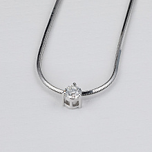 14K White Gold Pendant with 1 Round-Cut Lab-Created Diamond 0.409 CT.TW