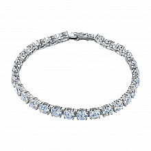 14K White Gold Bracelet with 27 Round-Cut Lab-Created Diamonds 13.843 CT.TW