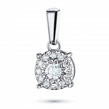 14K White Gold Pendant with 13 Round-Cut Lab-Created Diamonds 0.19 CT.TW