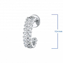 14K White Gold Earring Studs with 62 Round-Cut Lab-Created Diamonds 0.827 CT.TW