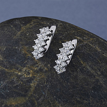 Sterling Silver Earrings with 32 Round-Cut Lab-Created Diamonds 0.817 CT.TW
