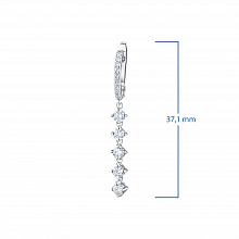 Sterling Silver Earrings with 34 Round-Cut Lab-Created Diamonds 1.297 CT.TW