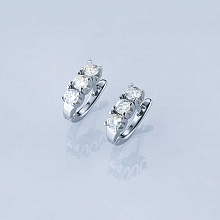 14K White Gold Earrings with 6 Round-Cut Lab-Created Diamonds 1.44 CT.TW