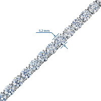 14K White Gold Bracelet with 25 Round-Cut Lab-Created Diamonds 12.794 CT.TW - изображение 3