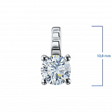 14K White Gold Pendant with 1 Round-Cut Lab-Created Diamond 0.728 CT.TW