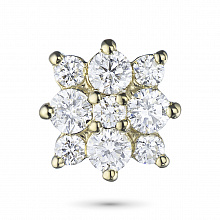 Yellow Gold Pendant with 9 Round-Cut Diamonds 0.293 CT.TW