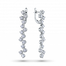White Gold Earrings with 28 Round-Cut Lab-Created Diamonds 1.957 CT.TW
