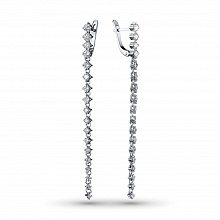 14K White Gold Earrings with 28 Round-Cut Lab-Created Diamonds 2.132 CT.TW