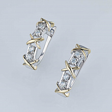 Earrings with 8 Round-Cut Diamonds 0.27 CT.TW