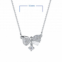Sterling Silver Necklace with 35 Round-Cut Lab-Created Diamonds 0.313 CT.TW