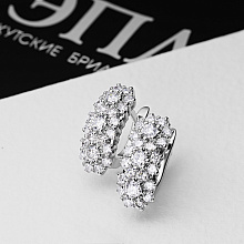 14K White Gold Earrings with 46 Round-Cut Lab-Created Diamonds 2.172 CT.TW