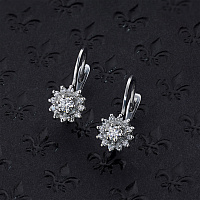 14K White Gold Earrings with 26 Round-Cut Lab-Created Diamonds 0.719 CT.TW - изображение 4