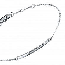 Sterling Silver Bracelet with 3 Round-Cut Lab-Created Diamonds 0.024 CT.TW