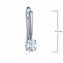 14K White Gold Earrings with 2 Round-Cut Lab-Created Diamonds 0.74 CT.TW