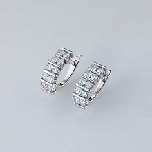 14K White Gold Earrings with 20 Round-Cut Lab-Created Diamonds 1.336 CT.TW