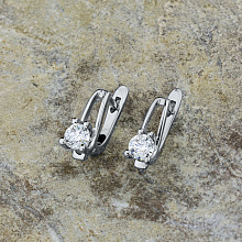 14K White Gold Earrings with 2 Round-Cut Lab-Created Diamonds 1.024 CT.TW