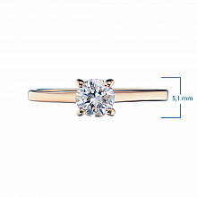 Rose Gold Ring with 1 Princess-Cut Lab-Created Diamond 0.715 CT.TW