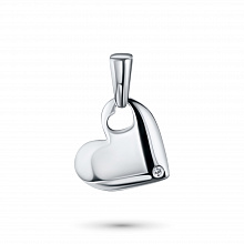 Sterling Silver Pendant with 1 Round-Cut Lab-Created Diamond 0.006 CT.TW