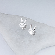 Sterling Silver Earring Studs with 4 Round-Cut Lab-Created Diamonds 0.034 CT.TW