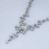 14K White Gold Necklace with 196 Round-Cut Lab-Created Diamonds 4.637 CT.TW - изображение 4