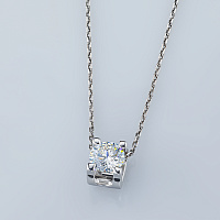 14K White Gold Pendant with 1 Round-Cut Lab-Created Diamond 0.719 CT.TW - изображение 5