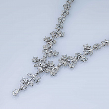 14K White Gold Necklace with 196 Round-Cut Lab-Created Diamonds 4.637 CT.TW
