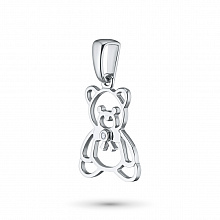 Sterling Silver Pendant with 1 Round-Cut Diamond 0.006 CT.TW