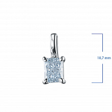 14K White Gold Pendant with 1 Cushion-Cut Lab-Created Diamond 0.55 CT.TW