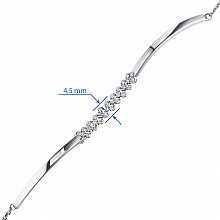 14K White Gold Bracelet with 28 Round-Cut Lab-Created Diamonds 0.501 CT.TW